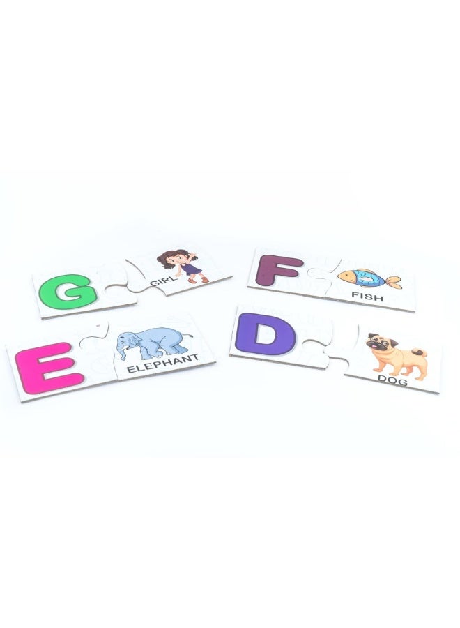 48-Piece Capital Alphabets Educational Puzzle for Kids 3+ – 24 Self-Correcting 2-Piece Letter Matching Puzzles – Early Literacy Game with Everyday Object Association for Preschool & Cognitive Development - Image 3